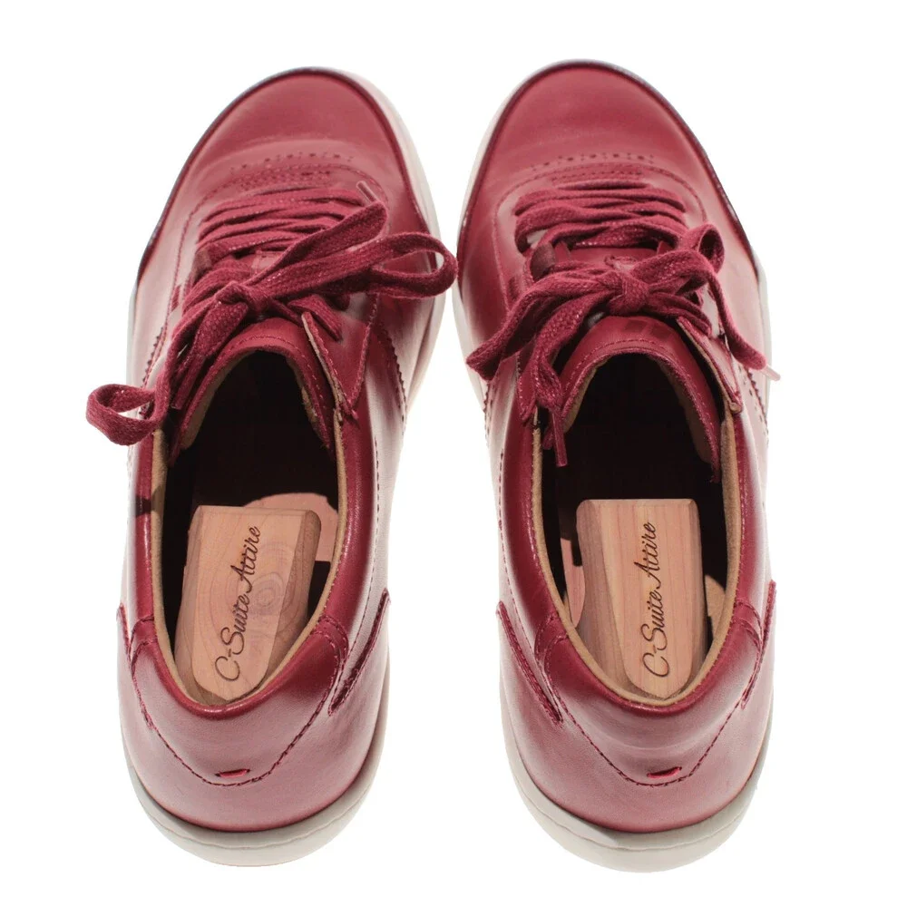 Piloti NWB Avenue Lace Up Driving Sneakers Size 9 US in Red Leather